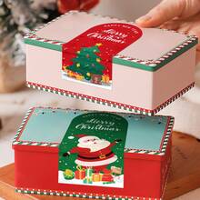 50pcs Christmas Stickers, Small Business Gift Box Packaging Stickers, Decorative Stamps & Labels - Christmas - View 5