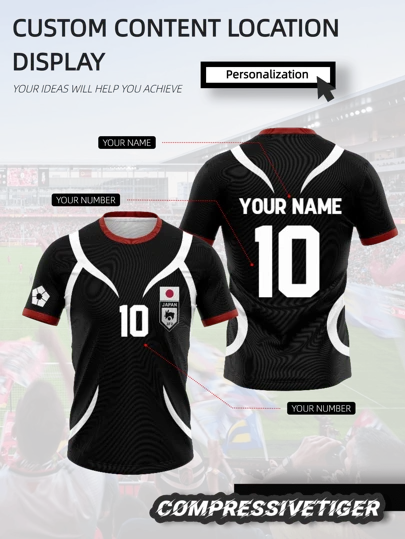 Blue Lock Japan U20 Black Cartoon Character Cosplay Men's Soccer Jersey, Short Sleeve Children's T-Shirt, Summer 2024 Fashionable T-Shirt. Halloween, Thanksgiving, Christmas And New Year Gifts