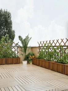 1 件可伸缩植物攀爬凉棚花园木栅栏露台装饰户外栅栏壁挂装饰阳台露台宠物围栏 - 彩色 - 查看 5