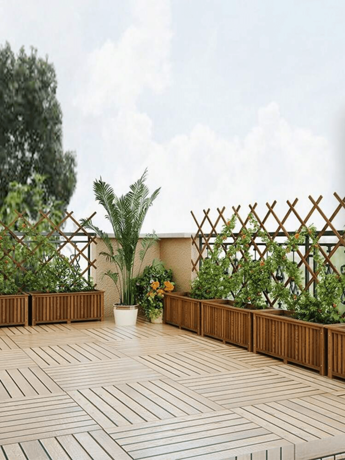 1 st infällbara växter klätterpergola trädgårdsstaket trä uteplatsdekor utomhusstaket vägghängande dekorativ balkong uteplats husdjursbarriär - Multifärgad - Visa 5