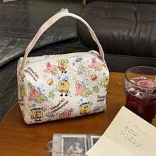 SpongeBob SquarePants 1Pc Makeup Bag - A Cute Cartoon Storage Bag, A Convenient Makeup And Toiletries Bag, An Outdoor Travel Storage Bag, A Large - Capacity Three - Dimensional Handbag, Which Can Hold Various Cosmetics And Lipsticks. Multifunctional - Multicolor - View 3