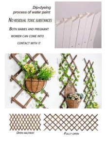 1 件可伸缩植物攀爬凉棚花园木栅栏露台装饰户外栅栏壁挂装饰阳台露台宠物围栏 - 彩色 - 查看 8