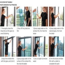 Mirror Film Window Privacy Screen Sun Protection Window Interior Window Film Outside Heat Protection Film Residue-Free Heat Protection Film Thermal Film Window Against Heat, Mirror Silvery