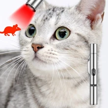 5-In-1 LED Projection Pen, Multifunction Pet Projection Flashlight - Cat Paw, Bone, Fish Bone, Heart, Mouse Patterns, Stainless Steel USB Rechargeable, Red & Green Light, Innovative Cat Toy, Cat Training Accessory To Enhance Interaction - Multicolor - View 7