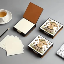 1 件 DIY 钻石艺术不对称水晶钻画，黑色仿皮便笺盒，含 160 张纸，适合家庭办公和学校用品，手工制品，可爱文具，节日礼物 - 彩色 - 查看 3