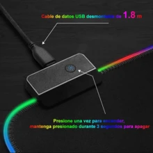 Mousepad RGB Gamer XXL, Alfombrilla RGB Gamer, Tamaño Grande 800x300x4mm con Base de Goma Antideslizante, Negro - Negro - Ver 4