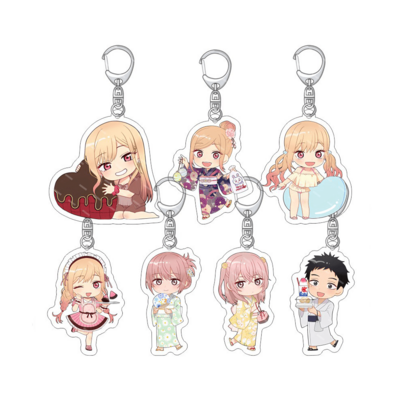 1个6cm动漫我的换装达令钥匙扣北川麻梨铃五条和菜钥匙扣亚克力模型盘架生日道具粉丝万圣节礼物