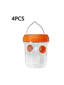 4 PIEZAS Trampas para abejas y avispas - Asesino de insectos colgante para exteriores, diseño transparente, - Atrae y mata abejas carpinteras, abejorros, moscas - Fácil de limpiar para jardín, patio, patio trasero, camping (naranja), Trampas para insectos voladores verde, amarillo