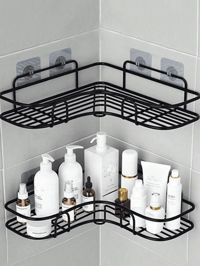 1pc Bathroom Shelf, Shower Caddy Rack, Bathroom Kitchen No Punching Triangle Storage Rack,Punch-Free Bathroom Storage Rack