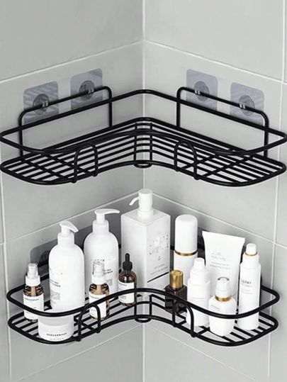 1pc Bathroom Shelf, Shower Caddy Rack, Bathroom Kitchen No Punching Triangle Storage Rack,Punch-Free Bathroom Storage Rack