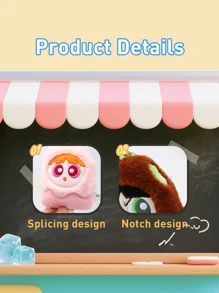 飞天小女警冰淇淋毛绒钥匙扣，可装饰包包，可爱卡通人物钥匙扣，适合儿童和成人，非常适合挂在背包、钱包或车钥匙上。 - 彩色 - 查看 3