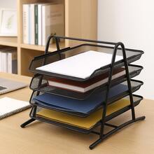 Bandeja de Escritorio Multinivel en Metal – Organizador de Documentos A4 con 2, 3 o 4 Niveles – Diseño de Malla Resistente, Ideal para Oficina, Hogar y Estudio - Negro - Ver 2