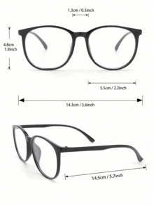 Women Round Everyday Versatile Lightweight Non-Prescription Glasses Clear Glasses Accessories - Multicolor - View 6