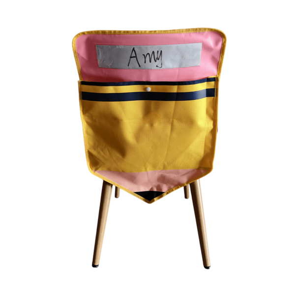 Bolsa de almacenamiento con etiqueta de nombre para jardín de infantes, bolsa de almacenamiento con múltiples bolsillos, bolsa de almacenamiento en forma de lápiz para respaldo de silla, bolsa de almacenamiento para asiento de estudiante