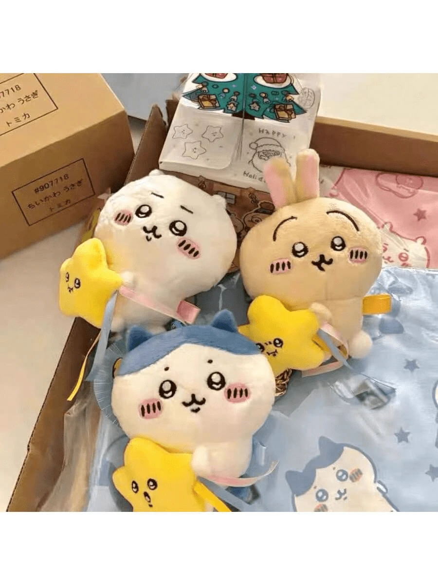 3Pcs-Chi-Ka-Wa Plush Doll Pendant Star Hugging Series Hachiware USAGI Cute Cartoon Keychain Hanging Keychain Plush Doll Accessories - 3 chiếc - Xem 1