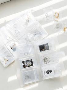 1pc Matte Transparent Jewelry Storage Album, Comes With 30pcs Anti-Oxidation Storage Bags, Ideal Gift For Women To Organize Rings, Earrings And Necklaces, Suitable For Sunny, Travel, Back To School Occasions