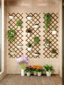 1 件可伸缩植物攀爬凉棚花园木栅栏露台装饰户外栅栏壁挂装饰阳台露台宠物围栏 - 彩色 - 查看 3