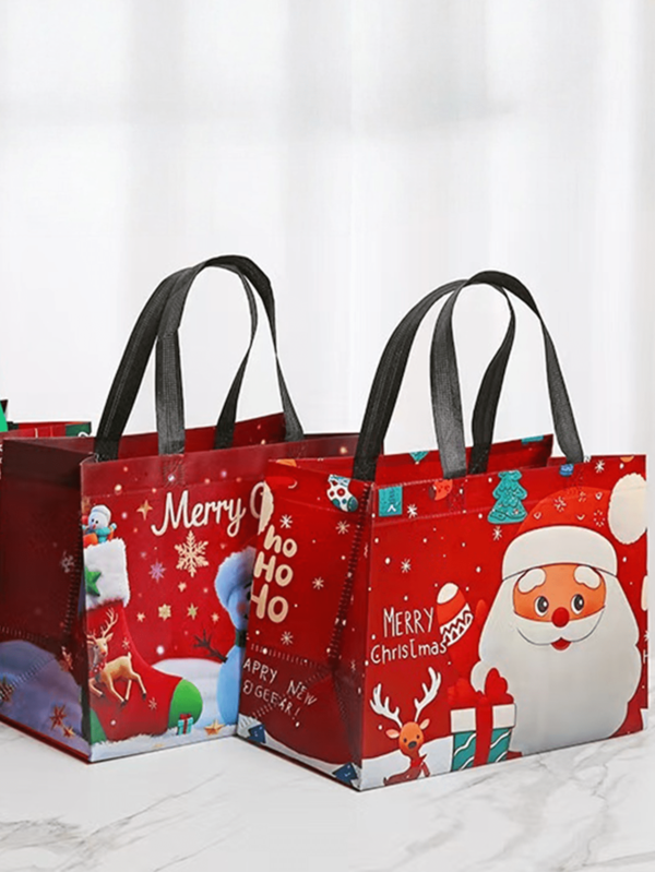1 Stück Weihnachts Vliesstoff Tragetasche, Weihnachtsmann Geschenktasche Weihnachtsdekoration Weihnachtspyjamas Weihnachtsgeschenke Weihnachtsdeko