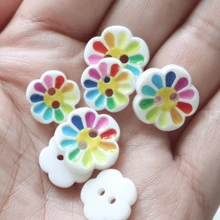 10/20pcs Colorful Dotted Flower Two-Eye Small Buttons, Handmade Sewing Buttons Decor Accessories For Sweater, Cardigan, DIY - Multicolor - View 4