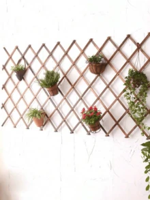 1 件可伸缩植物攀爬凉棚花园木栅栏露台装饰户外栅栏壁挂装饰阳台露台宠物围栏 - 彩色 - 查看 2