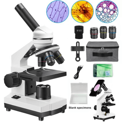 Binocular Optical Compound Microscope, Upgraded LED Lamp With Top And ...