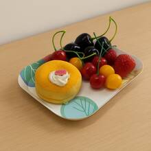 Short Rectangular Disposable Paper Plates - 10/30/50PCS Plates With Leaf Printing Design - For Dessert, Snacks,Catering,BBQ,Birthday,Holiday Gathering