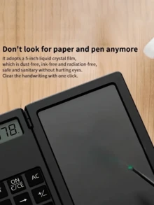 12 位 LCD 手写计算器，带直视显示屏和手写笔 - 便携式数学计算器，适用于会计、金融、办公和学习。 - 黑色 - 查看 4