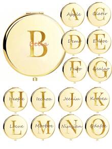 1pc Custom Name Compact Pocket Makeup Folding Mirror Graduation Gift Sister Friends Bridesmaid Party Gift Birthday Gift Gift, Waterproof, Compact Exquisite, Stylish, Fashionable, Modern, Contracted Custom, Personalized, Unique Ideal Gifts For Him Her,Vacay Vibes