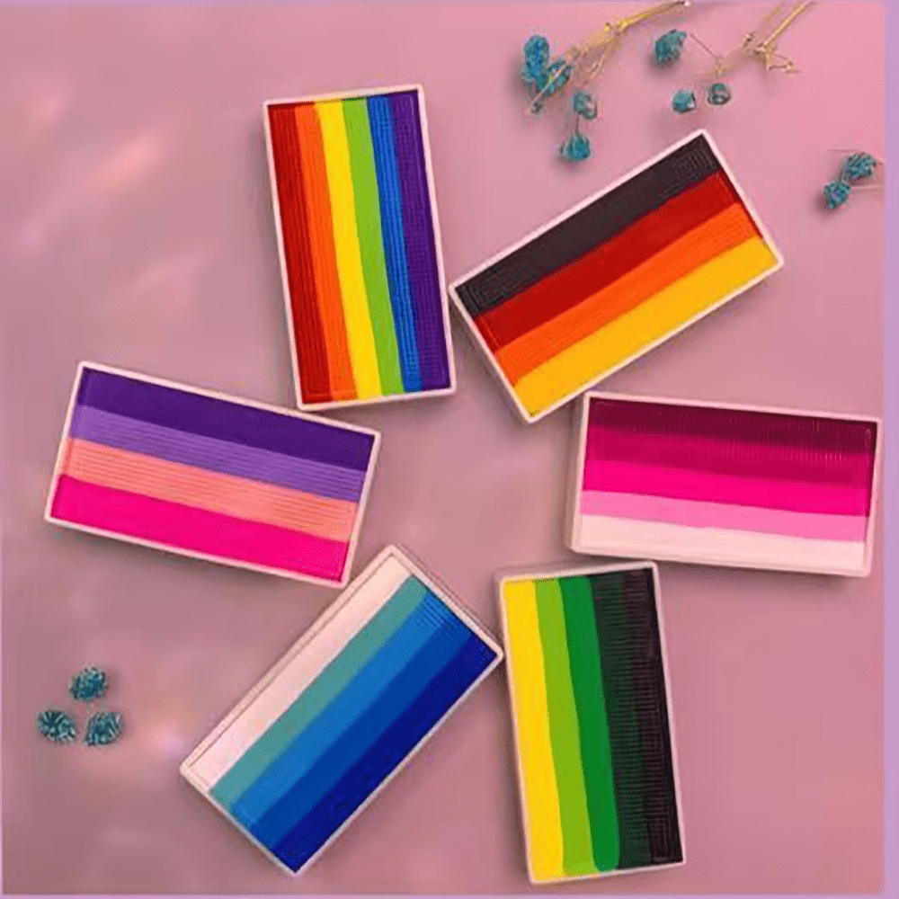 12 色 Y2K 面部彩绘调色板 | 高显色哑光妆容 - 顺滑持久全天彩虹条纹设计 | 节日、生日、夏日氛围、万圣节、圣诞节、复活节、派对 - 均碼 - 查看 4