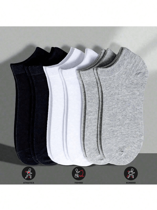 10/20 Pairs Of Men's/Women's Boat Socks, PlainColor, Anti Odor, Summer Ankle Socks, Casuaand Low Waisted Socks