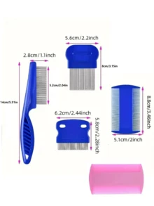 5pcs Double-Sided Pet Combs For Grooming Flea Ticks Ticks Dandruff Tear Stain Removal - Fine-Toothed Comb For Dogs And Cats - Keep Pets' Fur Healthy And Shiny Grooming Comb