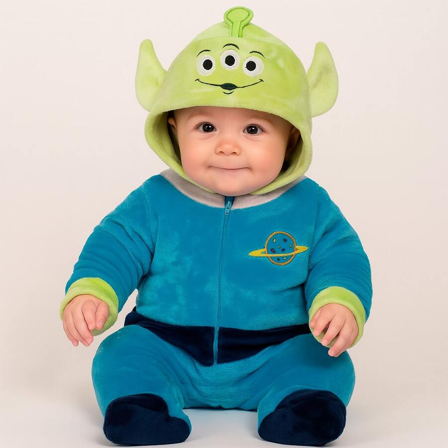 Disney Mameluco para bebe con gorro bordado  Alien - Azul - Ver 1