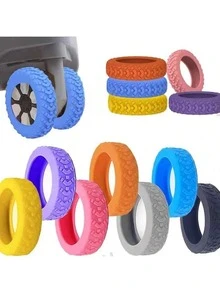 1/8/16/24件行李箱轮子保护套、替换行李箱轮子橡胶套、轮子维修套、行李箱脚轮静音保护套、旅行包静音轮子套、万向轮橡胶圈、拉杆箱保护套、行李箱轮子配件、旅行配件 - 彩色 - 查看 2
