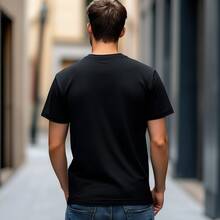 Men'S Casual Versatile Crew Neck T-Shirt With Vibrant Misfits Print - Lightweight Polyester, Regular Fit, Summer-Ready, Perfect Gift For Men, Summer Tshirt | Crew Neck Shirt | Patterned Shirt Cool T Shirts Men Plain T Shirts Men Funny New Year Shirt Men Merry Liftmas T Shirt Muscle Fit T Shirt Men - Black 2 - 查看 2