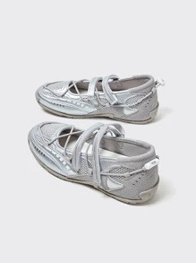 MASKERT 女士复古芭蕾风德式训练鞋休闲运动鞋玛丽珍鞋浅口增高休闲鞋舒适百搭