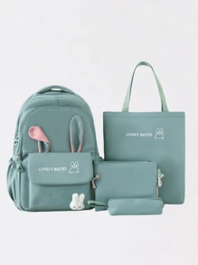 Back To School/Graduation Season Fashionable Casual Cute Versatile Large Capacity Backpack Suitable For Various Occasions - Green - View 1