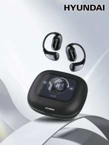 HYUNDAI Q18PRO AI Wireless Earbuds, High-Fidelity Stereo Sound, Directional Transmission, ENC Smart Noise Cancellation, Sensitive Microphone, Voice Call, Music, Gaming, Movie, Low Latency, Long Battery Life, Display, Multi-Function, Ear-Hook Wireless Earphones - Black - View 3