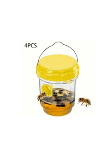 4 PIEZAS Trampas para abejas y avispas - Asesino de insectos colgante para exteriores, diseño transparente, - Atrae y mata abejas carpinteras, abejorros, moscas - Fácil de limpiar para jardín, patio, patio trasero, camping (naranja), Trampas para insectos voladores verde, amarillo
