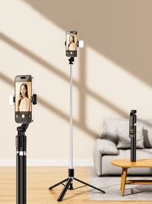 Trépied Perche à Selfie de 170 cm/67 pouces, avec éclairage d'appoint, trépied en aluminium extensible avec télécommande Bluetooth, compatible avec les smartphones et Android, parfait pour les voyages, le vlog, la vidéo et la photo - avec éclairage d'appoint compatible avec les et les smartphones Android pour les vacances d'été, les voyages, l'éclairage d'appoint, les activités de plein air, le support de diffusion en direct