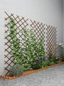 1 件可伸缩植物攀爬凉棚花园木栅栏露台装饰户外栅栏壁挂装饰阳台露台宠物围栏 - 彩色 - 查看 4