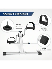 Pedal Exerciser Adjustable Resistance Portable Mini Exercise Bikes Hand-Arm And Leg Exerciser For Home Fitness Gym Work Out - Black - View 3