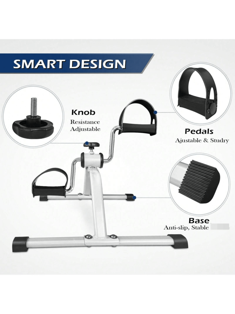 Pedal Exerciser Adjustable Resistance Portable Mini Exercise Bikes Hand-Arm And Leg Exerciser For Home Fitness Gym Work Out - màu đen - Xem 3