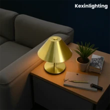 Kexinlighting 1个北欧风格触控台灯，无线单色台灯，LED触控台灯，便携式触控台灯，3种色温可调台灯，可调光台灯，卧室台灯，锥形金属灯罩，独特触控台灯，适用于家居装饰/办公室装饰/餐厅装饰/节日礼物 - 三色光 - 查看 14