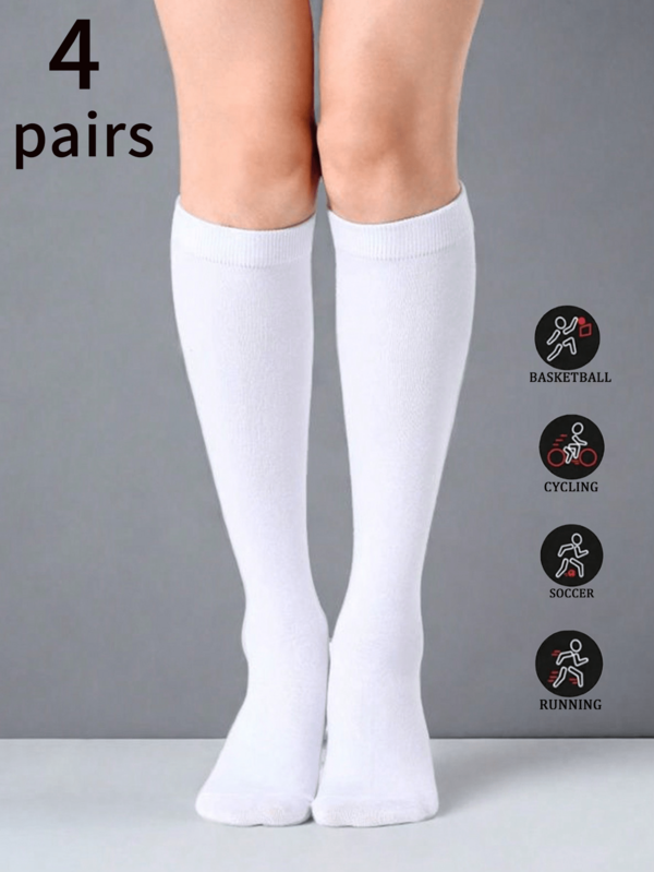 1/4 Pair Women Over-The-Knee Socks, Outdoor Sports Socks, Casual Long Socks, Suitable For Outdoor Activities/Daily Wear, Comfortable Socks