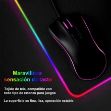 Mousepad RGB Gamer XXL, Alfombrilla RGB Gamer, Tamaño Grande 800x300x4mm con Base de Goma Antideslizante, Negro - Negro - Ver 6