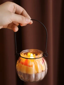 1 Set, Halloween Candles, Coconut Pumpkin Bowl Candles, Pumpkin Shaped Candles, Autumn Thanksgiving Maple Leaf Mini Pumpkin Aromatherapy Candles, Home Decoration, Holiday Decoration Candles, Ideal Gifts Halloween Decor Room Decor