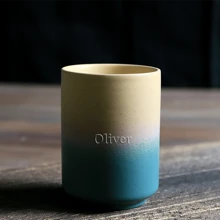 1 Piece Of 10oz Stoneware Water Cup, Personal Cup, Host Cup, Water Cup, Tea Cup, Single Cup, Restaurant Kiln-Changed Gradient Cup, Private Customization, Laser Printing, Customized Name, Hot And Cold Safety, Comfortable Feel, Quality Cup Body, Ideal Capacity
