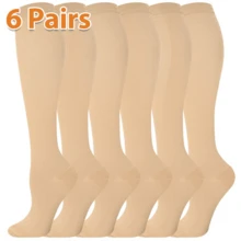 (6 Pairs) Knee-High Compression Socks  For  Women And Men For Outdoor Sports, Nursing Work, Running, Travel, Rugby, Soccer, Basketball, And Other Travel Sports High-Compression Sockings. - Multicolor - View 12