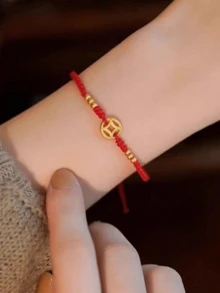 1 Stück verstellbares Seil Glücks-Wohlstands-Armband für Männer und Frauen