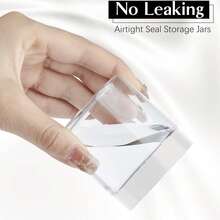 9 piezas de botellas de almacenamiento de plástico de 5 cm de diámetro con tapas, frascos de pintura, envases de crema/máscara, botellas de crema para ojos/crema facial, botellas de muestra transparentes de boca ancha de PET, botellas recargables para cosméticos